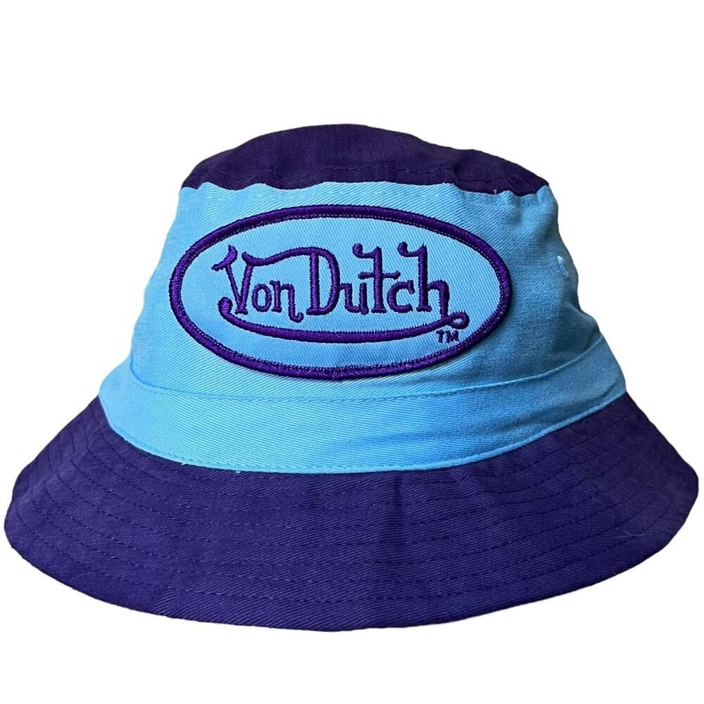 Von Dutch Bucket Hat Vintage Y2K Embroidered Blue Purple Kids OS